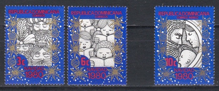 Dominicană 1981 - Crăciun, Serie + PA, MNH