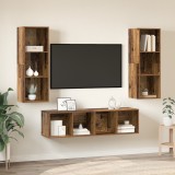 vidaXL Set dulap TV 3 pcs Lemn vechi 37 x 37 x 142.5 cm Lemn compozit