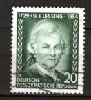 GERMANIA (DDR) 1954 &ndash; PERSONALITATI, G. E. LESSING, TIMBRU STAMPILAT, F124