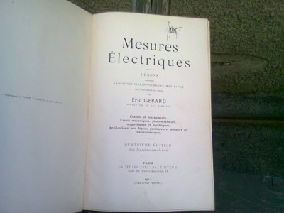 MESURES ELECTRIQUES - ERIC GERARD (MASURARI ELECTRICE) foto