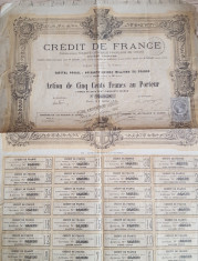 Acțiune 1882 proveniență Franța foto