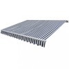 Copertină pliabilă cu acționare manuală, 300 cm, albastru/alb