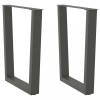 VidaXL Picioare de masă &icirc;n formă de V, 2 buc., antracit, 70x(72-73,3) cm, oțel