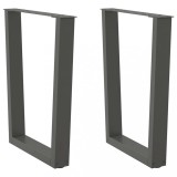 vidaXL Picioare de masă &icirc;n formă de V, 2 buc., antracit, 70x(72-73,3) cm, oțel