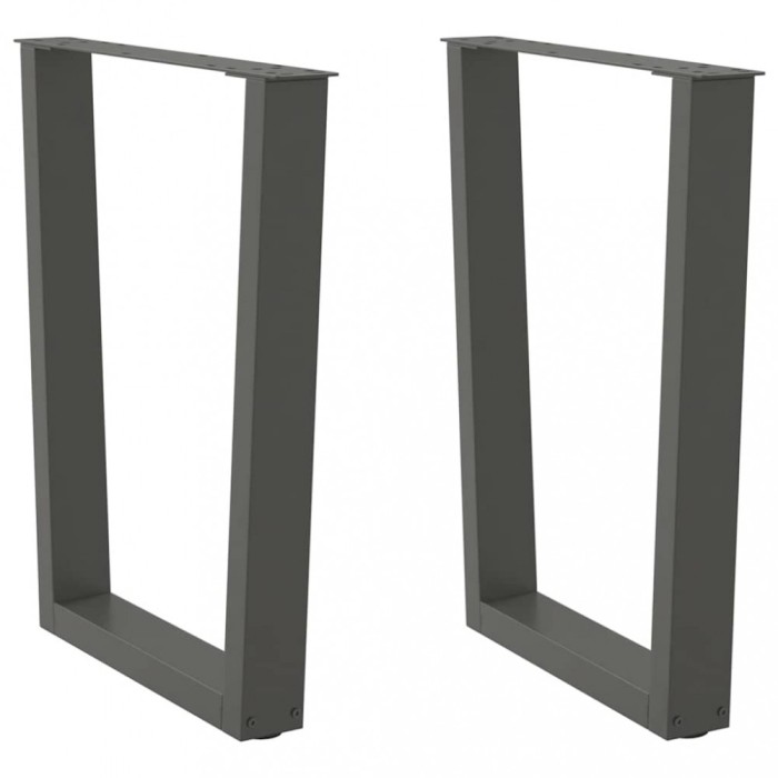 vidaXL Picioare de masă &icirc;n formă de V, 2 buc., antracit, 70x(72-73,3) cm, oțel