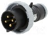 Conector alimentare AC, IEC 60309, IP69K, 32A, 500V AC, 4 pini, AMPHENOL - 2CMA166506R1000
