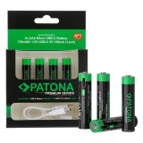 Baterii re&icirc;ncărcabile Patona Premium x4 AAA cu USB-C 500mAh