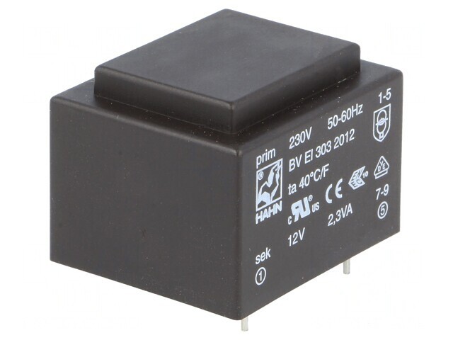 Transformator &icirc;ncapsulat 12V 191mA PCB