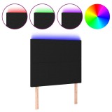 Cumpara ieftin Tablie de pat cu LED, negru, 100x5x118/128 cm, textil