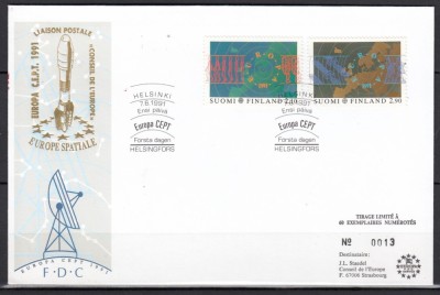 Finlanda 1991 - FDC SPECIAL AUR - EUROPA SPATIALA - Tiraj 60 ex. numerotate foto