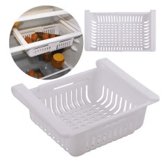 Organizator frigider sau raft Extensibil Koken, din plastic, 28x15.5x6 cm, Alb - 1 Organizator