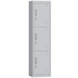 HOMCOM Dulap de birou din oțel cu 3 uși independente cu &icirc;ncuietoare și 2 chei, 45x38x180 cm, gri deschis | Aosom Romania