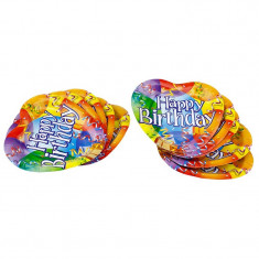 Farfurii carton Happy Birthday, forma inima 18.5x17.5cm, set 10 bucati