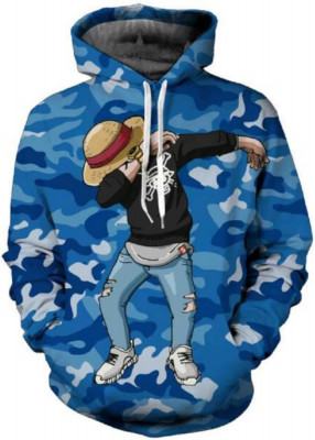 Pentru Cosplay 3D Anime Pulover Hoodie Monkey D Luffy Halloween Unisex Adult Man foto