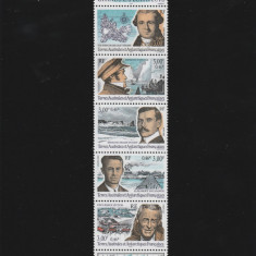 Taaf 2000-Oameni,Exploratori francezi in Antarctica,serie 5 val.,MNH,Mi.870,871