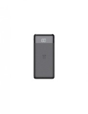 Baterie reincarcabila neagra, powerbank 10.000 mAh, display LED, Li-Po, 2 X USB, 1 X USB-C, 37Wh, 135.5 &times; 67 &times; 15 mm
