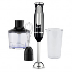 Blender, tocator si mixer 3in1 Oliver Voltz OV51112KSC, 800W, 700ml, Atasament otel, 2 viteze, Negru/Inox