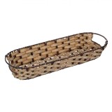 Coș Bucătărie Decorativ, &Icirc;mpletit, Culoare Maro/Ecru, Dimensiuni 38x13.5x6cm, Oem