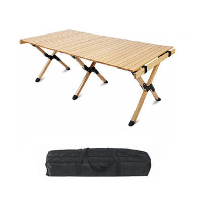 Masa pliabila din lemn, portabila, pentru camping 120 x 60 cm foto