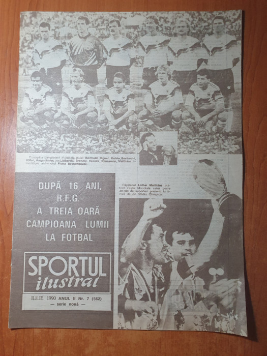 sport iulie 1990-germania campioana mondiala la fotbal,art. nationala romaniei