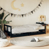 Cadru pat copii cu sertare, negru, 80x200 cm, lemn masiv de pin GartenMobel Dekor, vidaXL