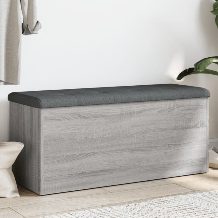 vidaXL Bancă de depozitare, gri sonoma, 102x42x45 cm, lemn prelucrat 835059