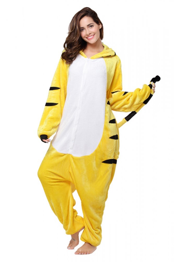 PJM65-292 Pijama intreaga kigurumi, model tigru galben | arhiva Okazii.ro