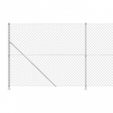 Gard plasa de sarma cu bordura, argintiu, 1,4x10 m GartenMobel Dekor, vidaXL