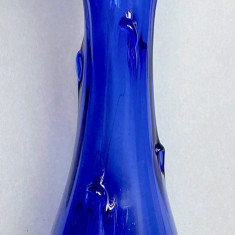 Vaza mare albastru cobalt 35cm, produsa Fabrica Sticla Tomesti, imitatie Murano