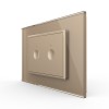 Intrerupator dublu cu touch Livolo cu rama din sticla, standard Italian - Serie noua SmartElectro IntelligentHouse
