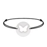 Lolo - Bratara personalizata snur cu fluturas decupat din argint 925