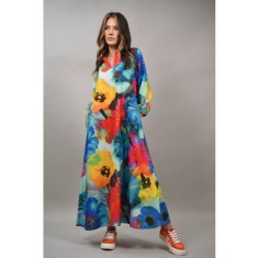 ROCHIE LUNGA CU BUZUNARE FLORI SPLENDIDOZZO TALIE UNICA Multicolora