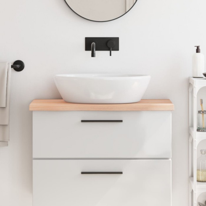 vidaXL Blat de baie, 80x40x(2-4) cm, lemn masiv netratat