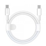 Cablu Date si Incarcare USB-C - USB-C Techsuit PCB130, 60W, 1m, Alb