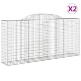Cumpara ieftin Cosuri gabion arcuite 2 buc. 300x50x140/160cm fier galvanizat