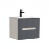 Trent 60 dulap de baie inferior cu chiuvetă ceramică (2 sertare) alb-gri antracit