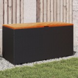 VidaXL Ladă depozitare grădină negru 110x50x54cm lemn acacia/poliratan