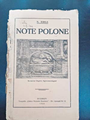 Note Polone - N. Iorga foto