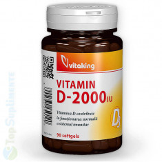 Vitamina D3-2000 90cps. (imunitate, oase, muschi) Vitaking foto