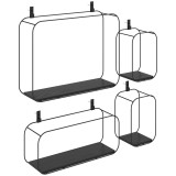 HOMCOM Rafturi Flotante Geometrice pentru Living, Set de 4 Piese, Negru | Aosom Romania