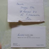 CARTE DE VIZITA PICTORUL EUGEN ISPIR CU DEDICATIE SI SEMNATURA PT STEFAN TITA.