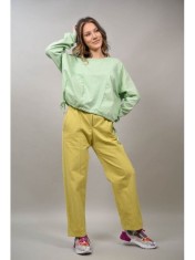 BLUZA SPORT BUMBAC CU SNUR IN TALIE ELISA TALIE UNICA Verde Menta