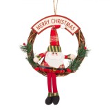 Decorațiune Suspendabilă Crăciun, Model Moș Crăciun, Lemn, 20cm, Roșu, Oem