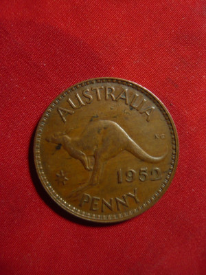 Moneda 1 pence 1952 Australia - cangur ,bronz/George VI ,cal.F.Buna foto