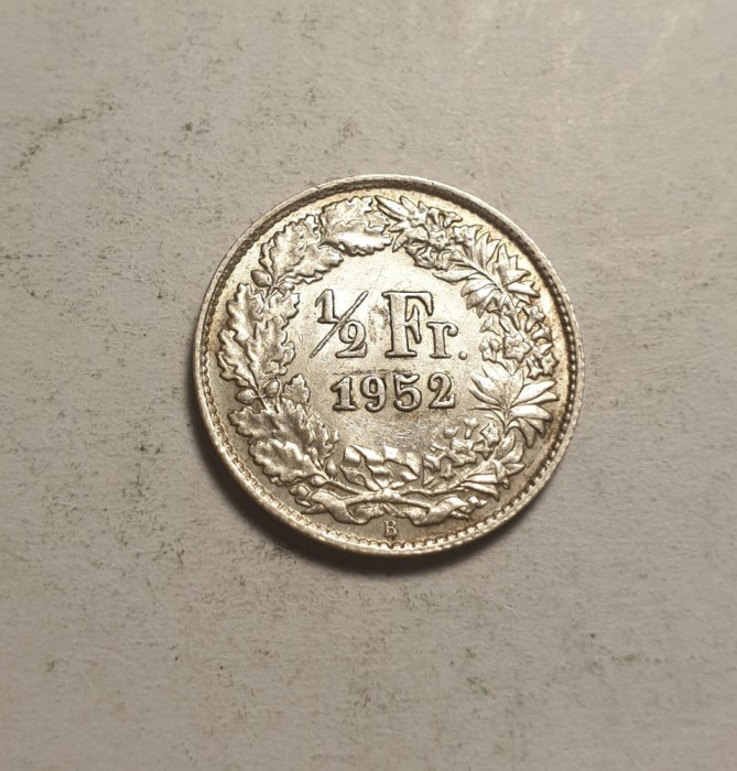 Elvetia 1/2 Franc 1952 Unc
