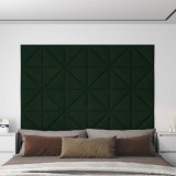 Panouri de perete 12 buc. verde &icirc;nchis 30x30 cm catifea 0,54 m&sup2; GartenMobel Dekor, vidaXL
