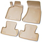 Set de 4 covorase bej cauciuc 3D stil tavita premium pentru Audi Q5, SQ5 din 2008-2017, Volvo