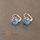 Cercei Safir Regal cu cristale zirconia, placati cu aur, SaraTremo