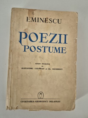 Carte veche Alexandru Colorian Mihai Eminescu Poezii postume foto