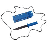 Cumpara ieftin Cutit tactic de vanatoare DEPOX&reg;, Military Specialist, 10 cm, teaca cu lant inclusa, albastru